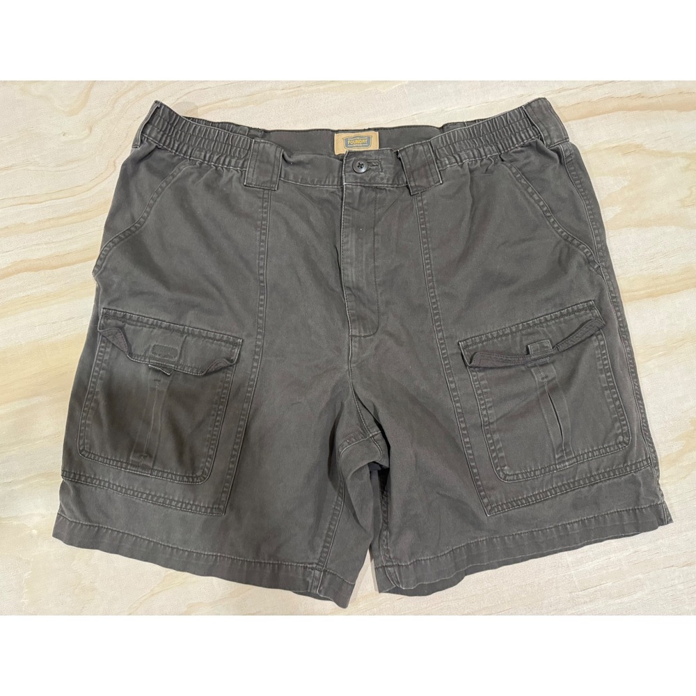 The Foundry Supply Co Mens Cargo Shorts Gray Cotton Waist Size 44 Big‎ Tall